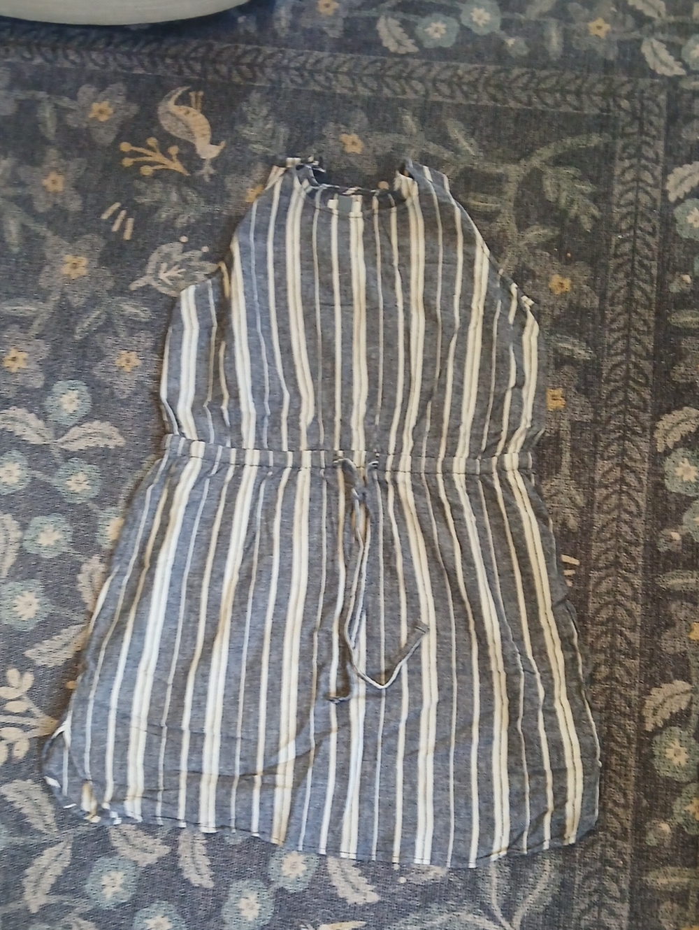 Old Navy Blue and White Striped Sleeveless Mini Dress